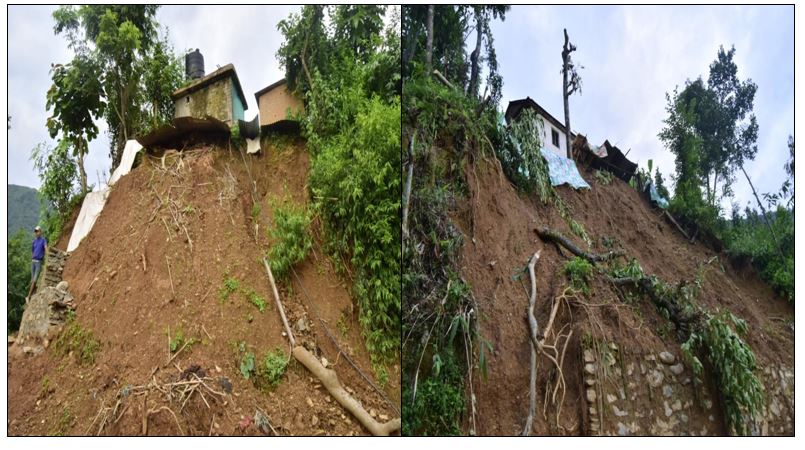 पहिरोको कारण पैयूँका डेढ सय भन्दा धेरै घर उच्च जोखिममा